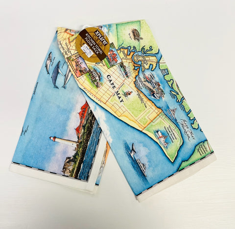 CAPE MAY MAP KITCHEN TOWEL