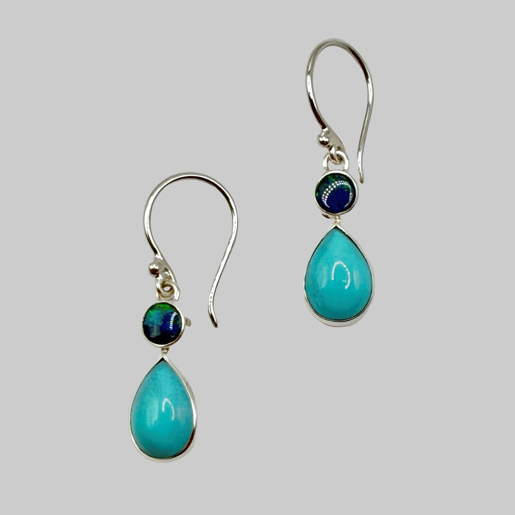 TURQUOISE AND OPAL EARRINGS