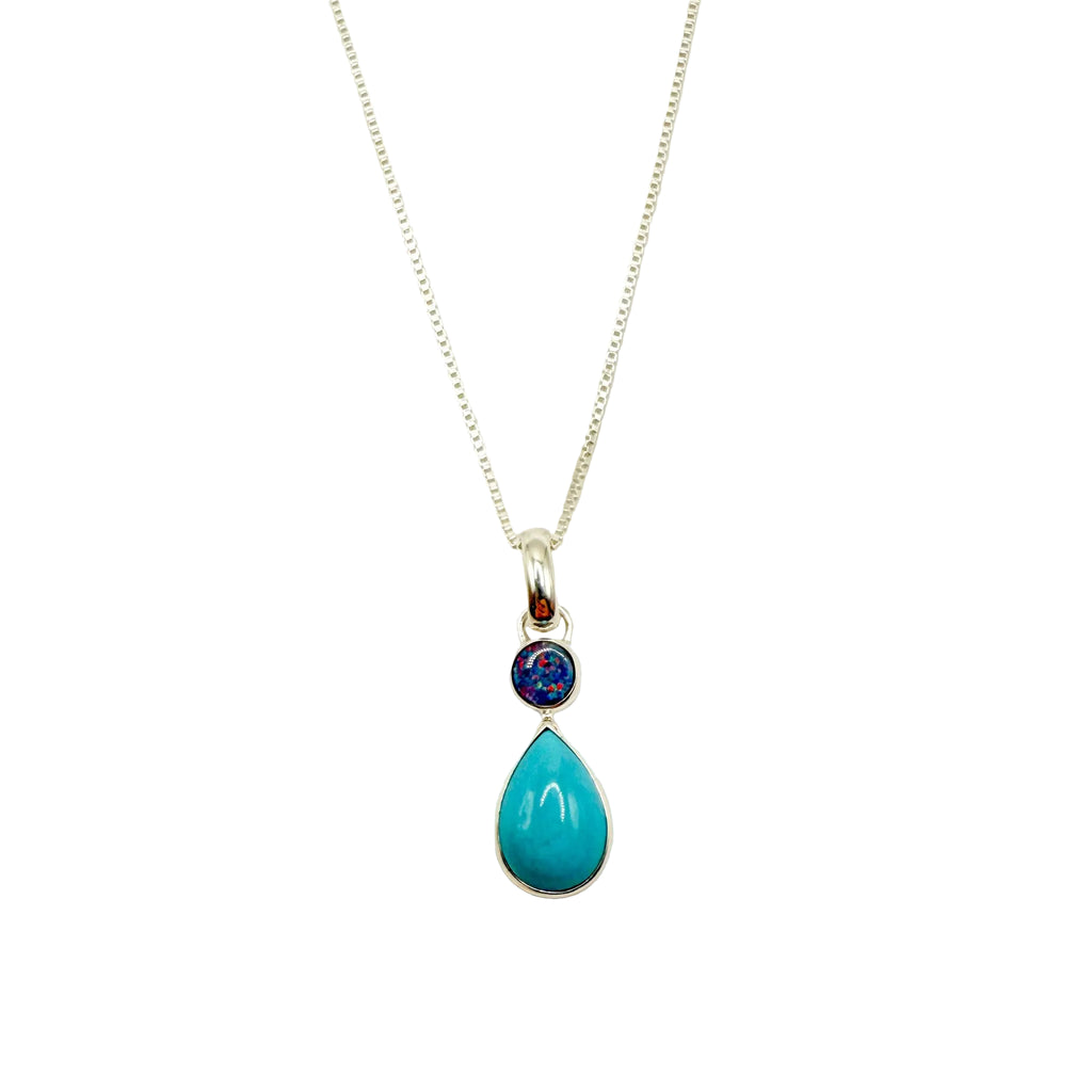 TURQUOISE AND OPAL NECKLACE