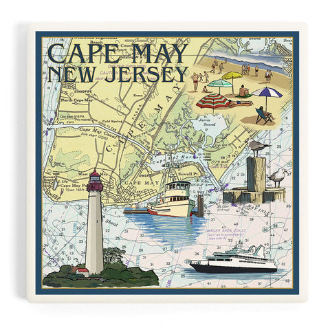 Cape May Map Coaster