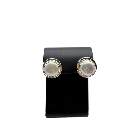 COIN PEARL STUD EARRINGS