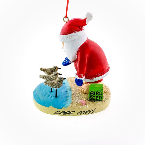 SANTA FEEDING SHOREBIRDS ORNAMENT