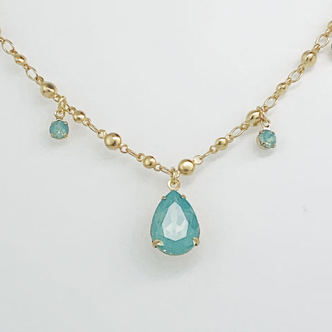 RAINDROP PACIFIC OPAL CRYSTAL NECKLACE