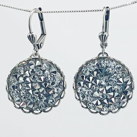 ROUND CRYSTAL ROCK EARRINGS