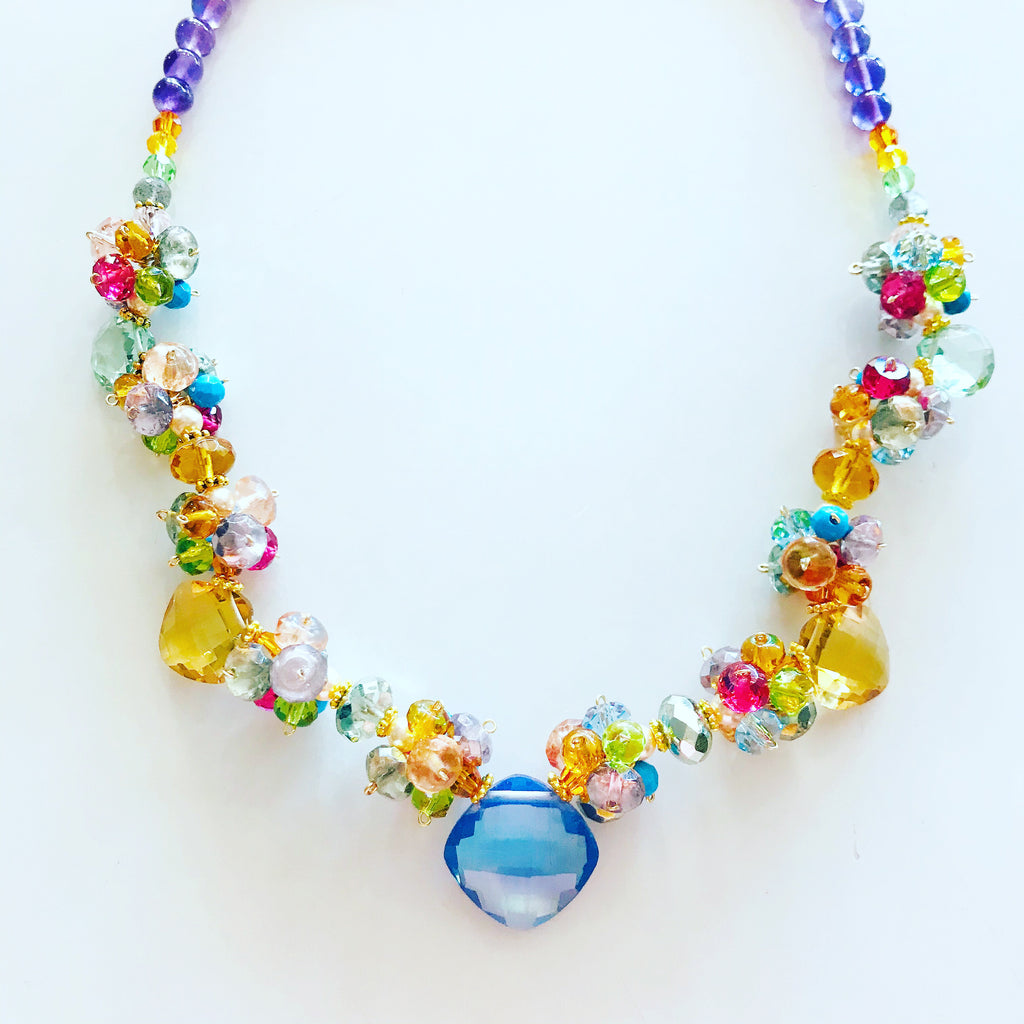 GEM CLUSTER STATEMENT NECKLACE