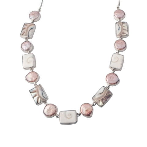 Shell & Peach Pearl Necklace