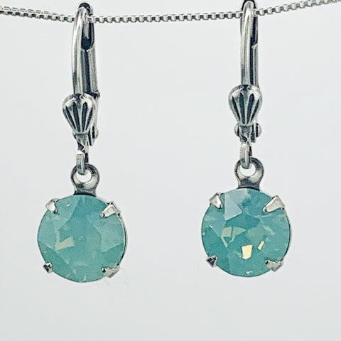 SMALL ROUND PACIFIC OPAL DROP EARRINGS