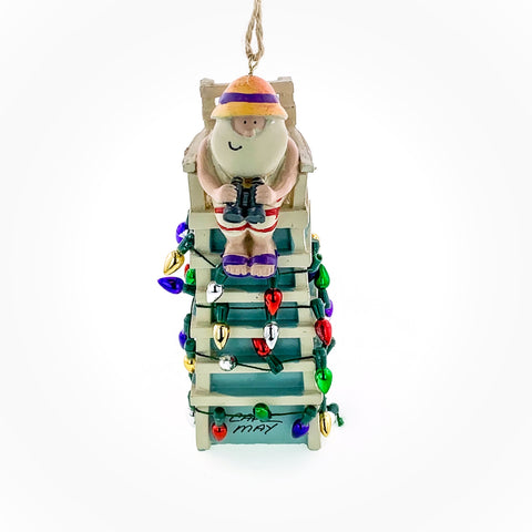 SANTA IN LIFEGUARD CHAIR ORNAMENT