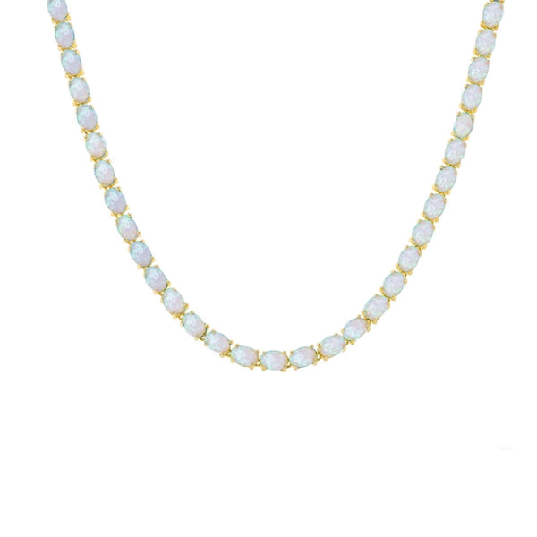 BABY BLUE OPAL ETERNAL TENNIS NECKLACE