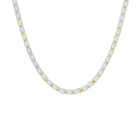 BABY BLUE OPAL ETERNAL TENNIS NECKLACE