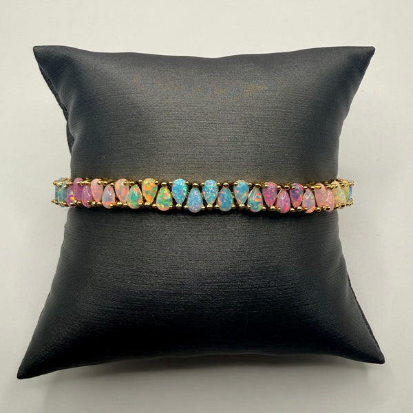 GOLD OPAL DANCING DREAMS TENNIS BRACELET 6"