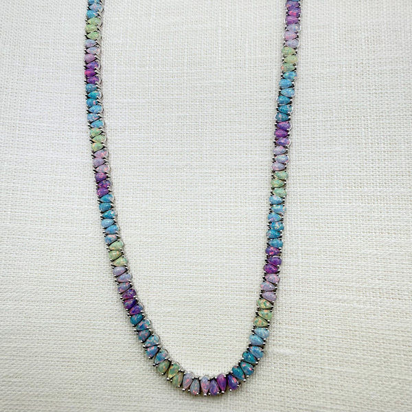 SILVER OPAL DANCING DREAMS TENNIS NECKLACE