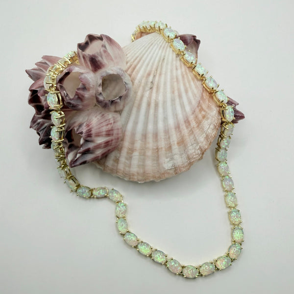 BABY BLUE OPAL ETERNAL TENNIS NECKLACE