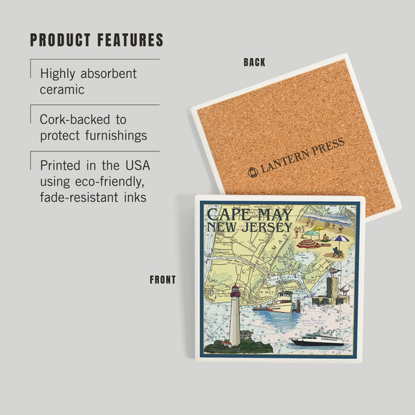 Cape May Map Coaster