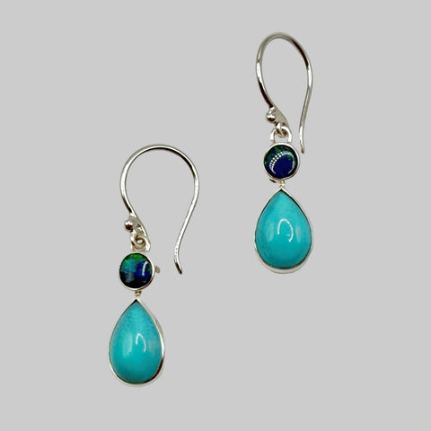 TURQUOISE AND OPAL EARRINGS