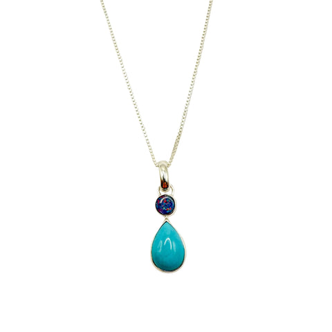TURQUOISE AND OPAL NECKLACE
