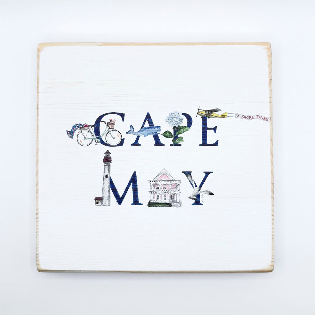 CAPE MAY ICONS SQUARE WALL ART