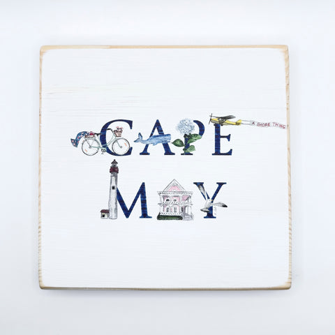 CAPE MAY ICONS SQUARE WALL ART
