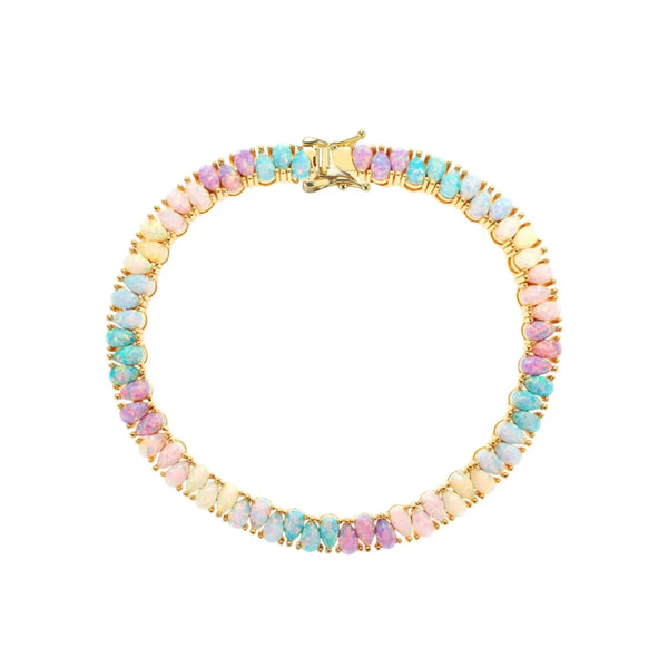 GOLD OPAL DANCING DREAMS TENNIS BRACELET 7"
