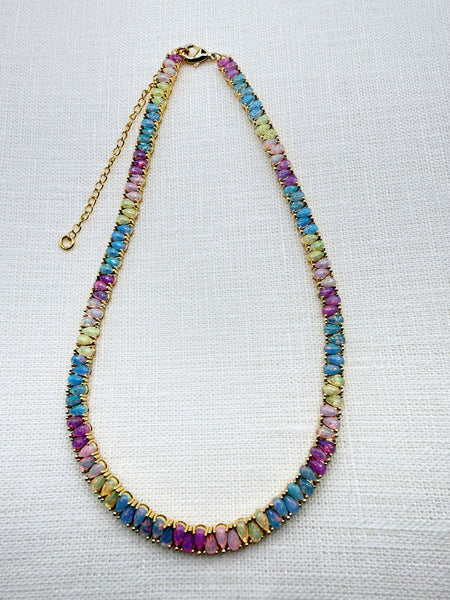 GOLD OPAL DANCING DREAMS TENNIS NECKLACE