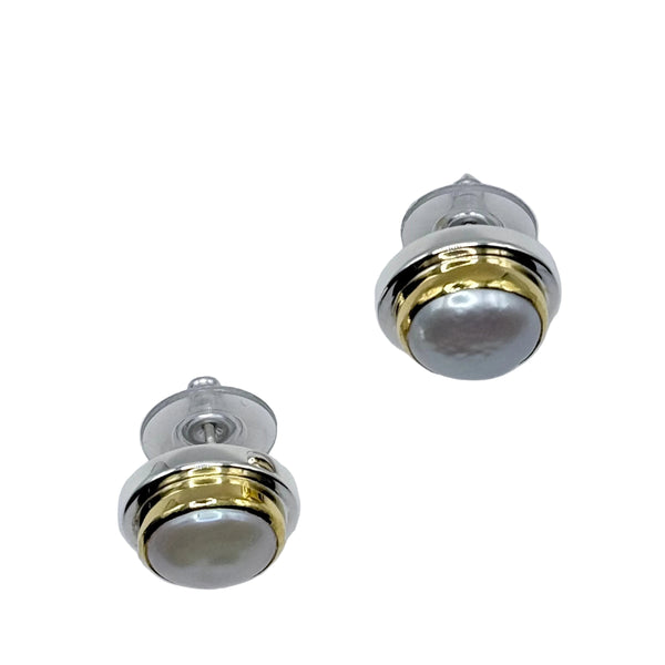 COIN PEARL STUD EARRINGS