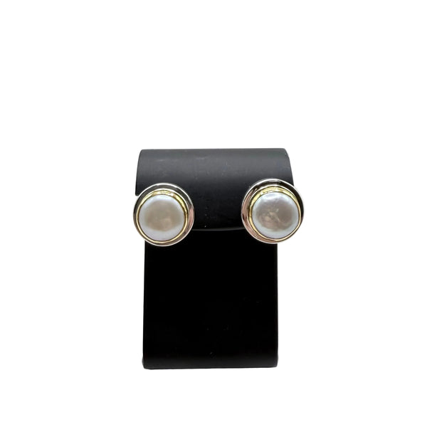 COIN PEARL STUD EARRINGS