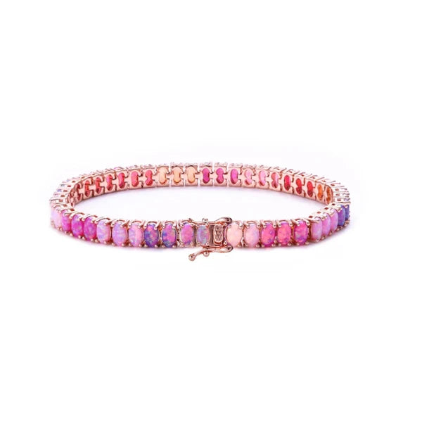 ROSE GOLD PINK OMBRE CANDY TENNIS BRACELET