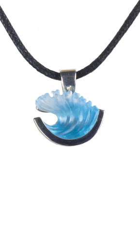 Mini Glass Wave Pendant set in