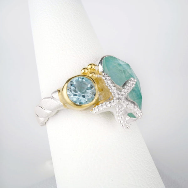 MICHOU AMAZONITE & TOPAZ SEALIFE RING – Whale's Tale & Splash Gallery
