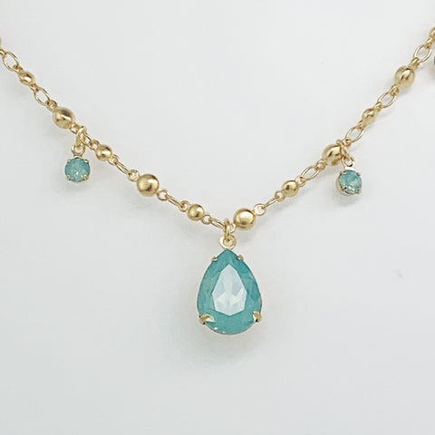 RAINDROP PACIFIC OPAL/GLD BEAD