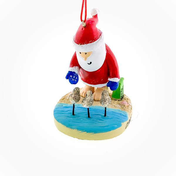 Cape May Santa Feeding Shorebirds Ornament