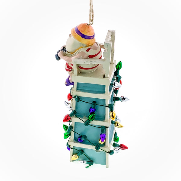 Santa Ornament in Lifeguard Chair