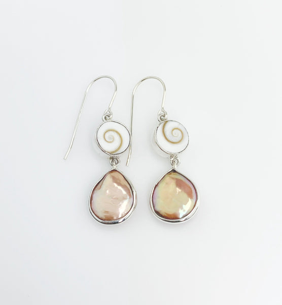 SHIVA SHELL & PEACH PEARL DROP