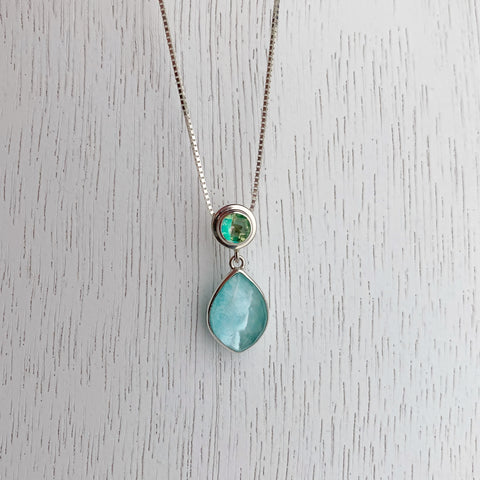 Amazonite teardrop necklace