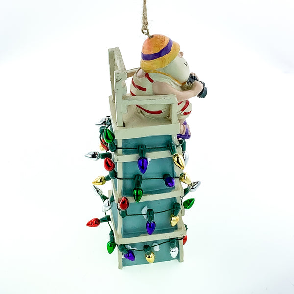 Santa Ornament in Lifeguard Chair