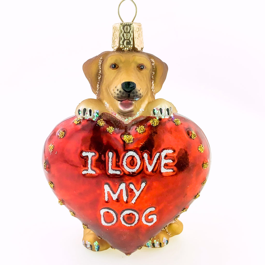 I Love My Dog Ornament