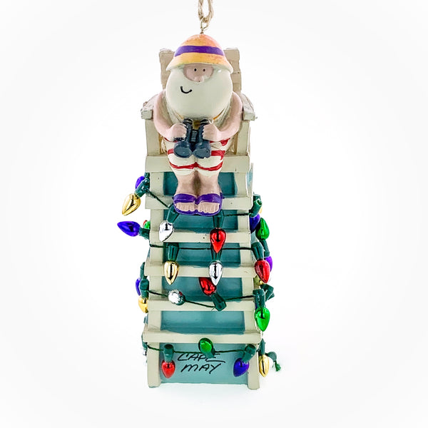 Santa Ornament in Lifeguard Chair