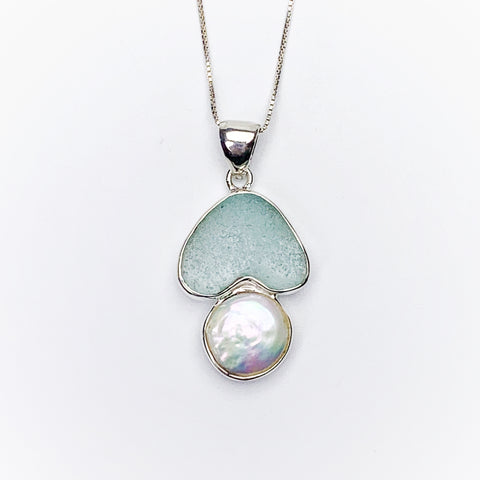 Seaglass Pearl Pendant