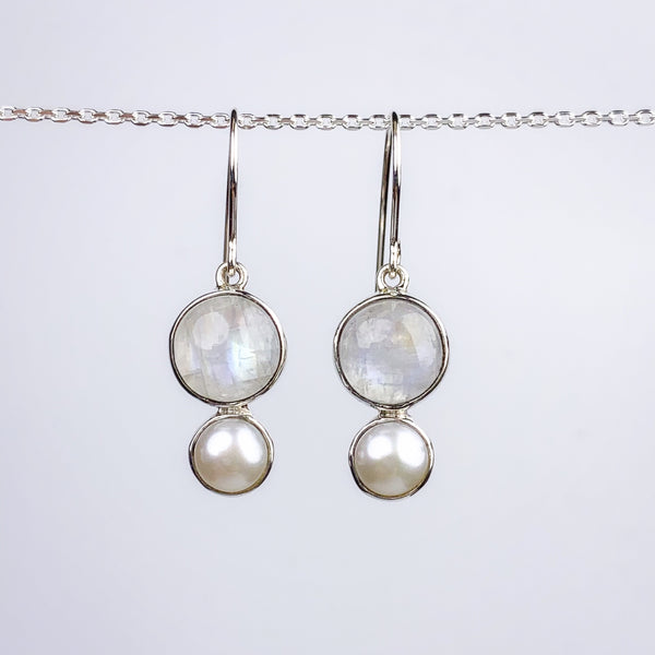 Moonstone and Pearl Earrings